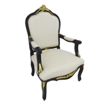 Imagem de Poltrona Imbuia Luiz XV Bronze Tecido Nobre Luxo - LUXdécor Casa e Jar