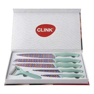 Imagem de Kit 6 peças facas em aço inox plastico churrasco cozinha - CLINK, CK60