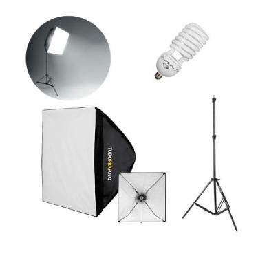 Imagem de Softbox para Iluminação 40x40 + Tripé Universal e Lâmpada de Luz Fria 