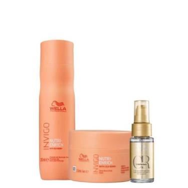 Imagem de Kit Nutri Enrich Shampoo, Máscara e Oil Reflections - Wella - Wella Pr