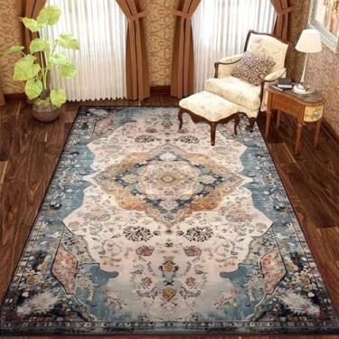 Imagem de Estilo retrô de luxo sala de estar tapete quarto tapetes macios antiderrapantes fofos grande área vestiário tapetes, SY1742, TD, 300x400CM