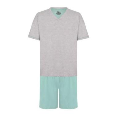 Imagem de Pijama Masculino Curto Lupo (28000-001) 100% Algodão, Mescla areia, GG