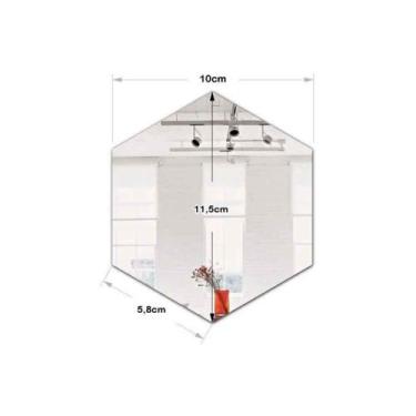 Imagem de Espelho Para Decoração Quarto Sala Hexágonos Acrílico 10 Uni - Papel E