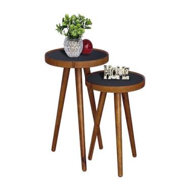 Imagem de Mesa Canto Pé Palito Apoio Sala Estar Lateral Retro Pequena Moderna De