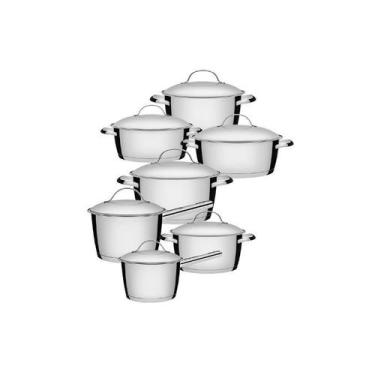 Imagem de Jogo De Panelas 7 Peças Inox Fundo Triplo Allegra Tramontina