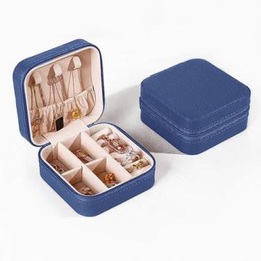 Imagem de Caixa Portátil De Jóias Com Zíper Para Viagem/Organizador Verde Milita