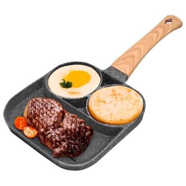 Imagem de Frigideira Anti Aderente Não gruda Chapa Hamburguer Ovos Carne - LAURU