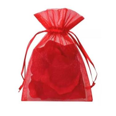 Imagem de 100 Saquinhos de organza 10x15 vermelho lembrancia artesanato - OKABOX
