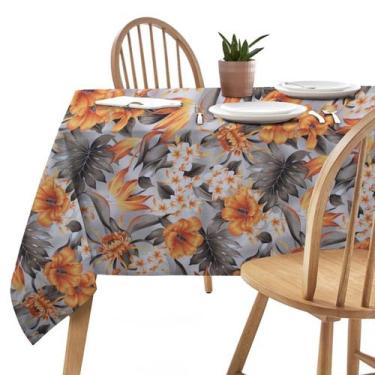 Imagem de Toalha de Mesa Wendy Floral Laranja - FASTLAR, 140x140cm