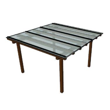 Imagem de Kit Policarbonato Cristal 4mm 3,00m x 3,00m - Perfis Bronze - RM Polic