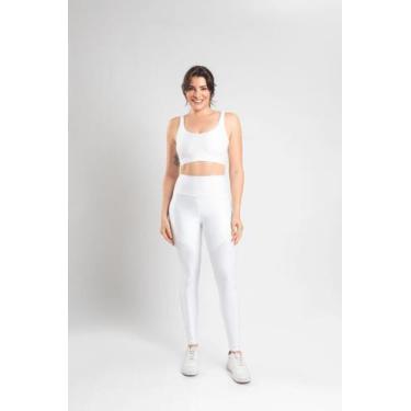 Imagem de Calça Legging Canelada - Respire Fit, M, Branco