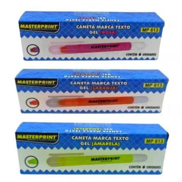 Imagem de Kit 3 Caixas 18un Caneta Marca Texto Gel Premium Flex Mp-613 - MasterP