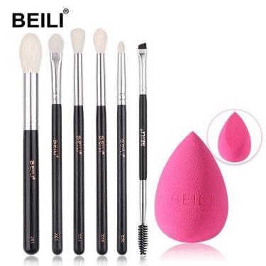 Imagem de Kit Pincéis De Maquiagem Profissional 6 PÇS Para Sobrancelha Cílios - 