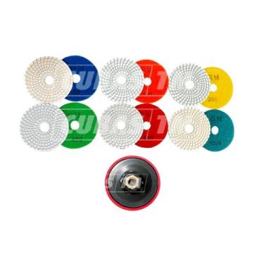 Imagem de 5 Lixas Diamantadas Acabamento Porcelanato Mármore e Granito + Prato S