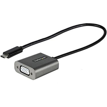 Imagem de StarTech. com adaptador USB C para VGA – 1080p USB tipo-C para VGA Dongle – USB-C (DP Alt Mode) para monitor VGA/conversor de vídeo – compatível com Thunderbolt 3 – cabo anexado de 30 cm (CDP2VGAEC)