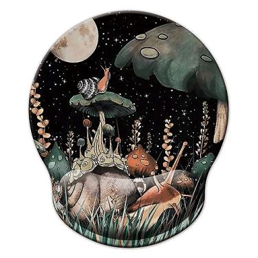 Imagem de Mouse pad com suporte de pulso, mouse pad ergonômico com almofada de descanso de pulso de espuma de memória, base de borracha antiderrapante mouse pad para jogos em casa, escritório, computador, laptop, caracol