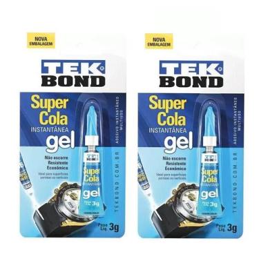 Imagem de Kit 2 Cola TekBond Instantânea Gel 3g Não Escorre Resistente - Tek Bon