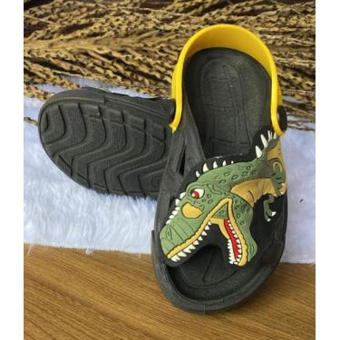 Imagem de Sandália Papete Infantil Dinossauro T-Rex Masculino - via verezze, T, 