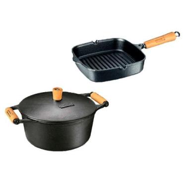 Imagem de Panela Caçarola 3 litros e Frigideira Chapa Cook Grill Ferro - Panela 