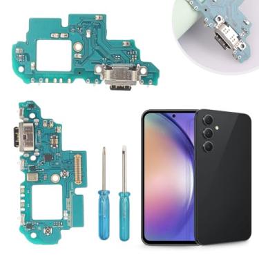 Imagem de Conector de carregamento USB para Samsung Galaxy A54 5G Porta de carregamento Cabo flexível de substituição para Galaxy A54 5G A546U Dock Board Conector de cabo flexível com ferramentas