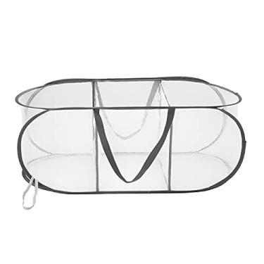 Imagem de Woolite Cesto de lavanderia com 3 compartimentos, cinza