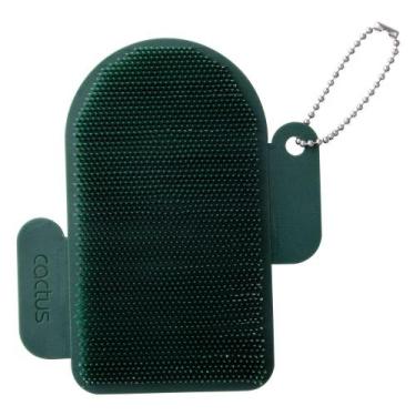 Imagem de Esponja Escova Cacto de Silicone Multiuso 12,2x10,5x1,5cm Clink, Verde