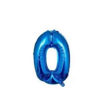 Imagem de Balão Metalizado Número Azul de 40cm (16 polegadas) - Azul - Plena Mix