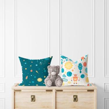 Imagem de Kit 2 Almofadas Com Enchimento Infantil Espaço - Core Decore