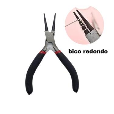Imagem de Alicate para bijuteria e artesanato, meia cana jacare / bico redondo /