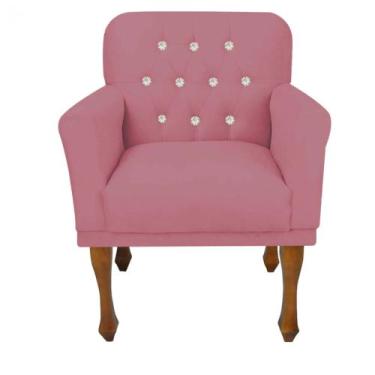 Imagem de Poltrona Cadeira Decorativa  Mona Luxo com Strass Sala de Estar Recepç