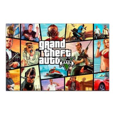Imagem de Quebra-cabeça Personalizado Grand Theft Auto V 48 Peças - Pomps Geek