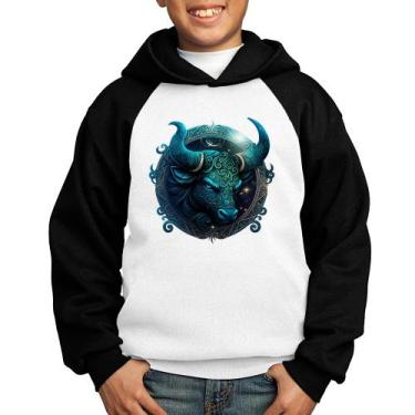 Imagem de Moletom Infantil Touro Sígno - Foca na Moda, Branco, Preto, 6