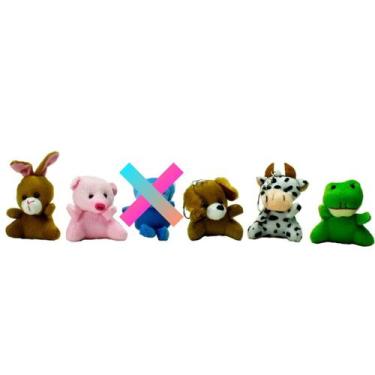 Imagem de Kit 5 Chaveiros de Pelúcia Animais Fazenda 6cm Lembracinha - S2 Toys