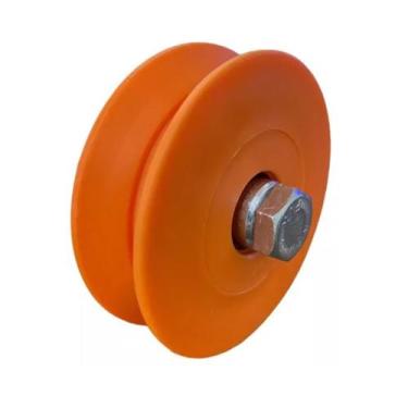 Imagem de Roldana Portão Nylon 3" 7,5cm Canal V Bucha C/ Parafuso - Districons