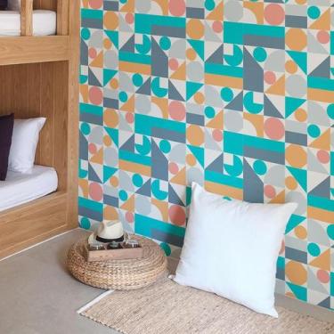 Imagem de Papel de Parede Adesivo Azulejo Geométrico N06193 0,58x2,5M - Adesivo 