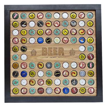 Imagem de Expositor de Tampinhas de Cerveja Beer the Best em MDF Amadeirado - CA