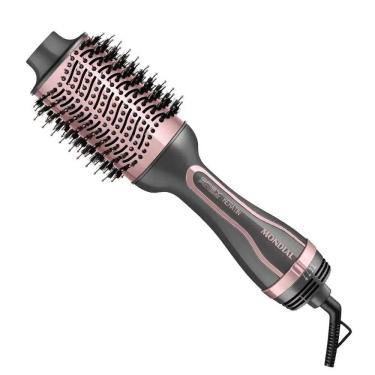 Imagem de Escova Secadora Mondial Grey Rose Keratin com Cerdas Mistas, Cabo Giratório e 3 Temperaturas 1200W Bivolt Cinza/Rosa ES-11