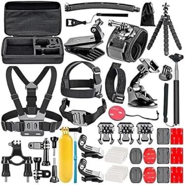 Imagem de Acuvar Kit de acessórios para câmera de ação 50 em 1 compatível com GoPro Hero 12 11 10 9 DJI OSMO 4 3 2 Insta360 X3 X2 GO 3 SJCAM DBPOWER AKASO VicTsing APEMAN WiMiUS QUMOX Lightdow Campark Sony