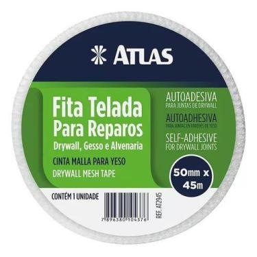 Imagem de Fita Telada Para Reparos Em Drywall, Gesso - 50mm X 45m - ATLAS 