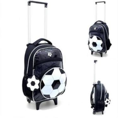 Imagem de Mochila De Rodinha Infantil Menino Futebol Escolar - Denlex