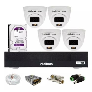 Imagem de Kit Intelbras 4 Vhd 1120d Full Color, Dvr Mhdx 1004, 1 Tera