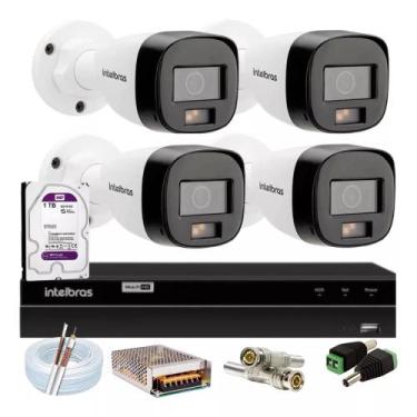 Imagem de Kit Intelbras 4 Cam. 1220b Full Color Dvr 8ch 1tb Purple