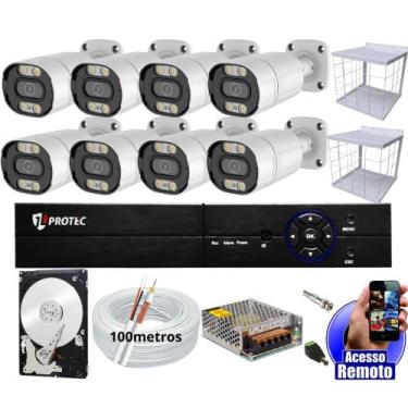 Imagem de kit 8 Câmeras De Segurança Colorida Dia Noite Full Color 1080p Dvr 8 C