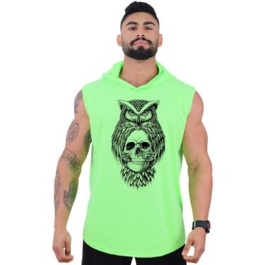 Imagem de Regata Longline com Touca Masculina MXD Conceito Coruja da Caveira, G,