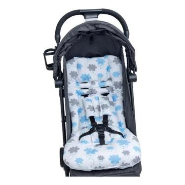 Imagem de Almofada Para Carrinho de Bebê Universal  - NUVENS AZUL JOLI - CLICK T
