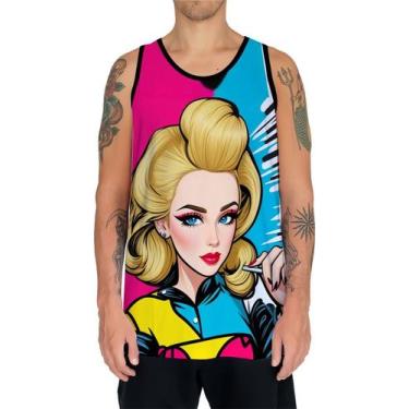 Imagem de Camiseta Regata Tshirt Estampa Mu.lher Loira Pop Art Moda 2 - Enjoy Sh
