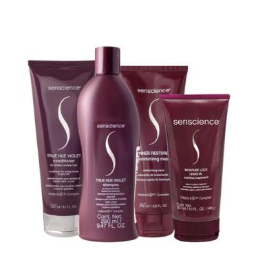 Imagem de Kit Senscience True Hue Violet Shampoo Condicionador Máscara Moisturiz