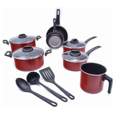 Imagem de Jogo de Panelas Onion, 10Pcs, Brinox, Vermelho