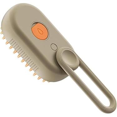 Imagem de Escova Pet Vaporizada Para Remoção De Pelos Gatos Cães Recarregável Elétrica Pente Com Vapor Cabo Destacável Remoção de Nós e Pelos Soltos (Creme)