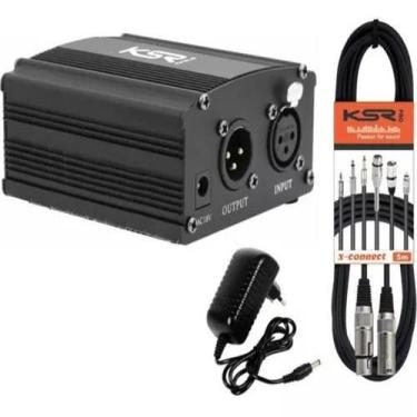 Imagem de Phantom Power Ksr Pro Fantom 48v + Fonte + Cabo Xlr - 220v, 220V